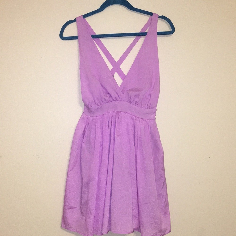 Paper Heart Low Cut Open Back Mini Dress